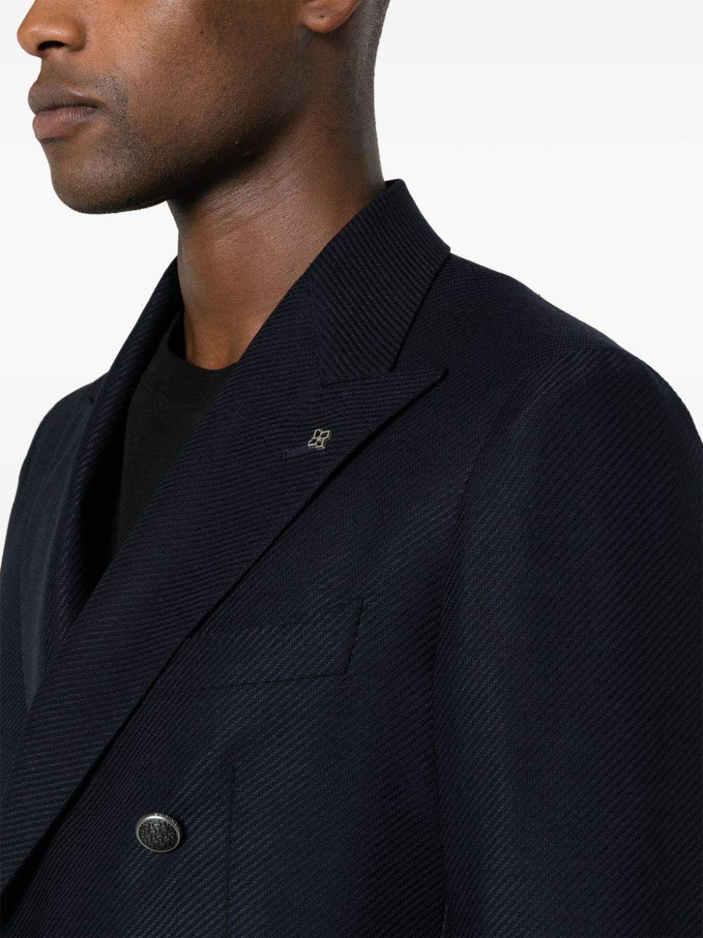 Shop Tagliatore Double-breasted Blazer In Blue