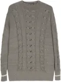 Lorena Antoniazzi sequin-embellished cable-knit jumper - Grey