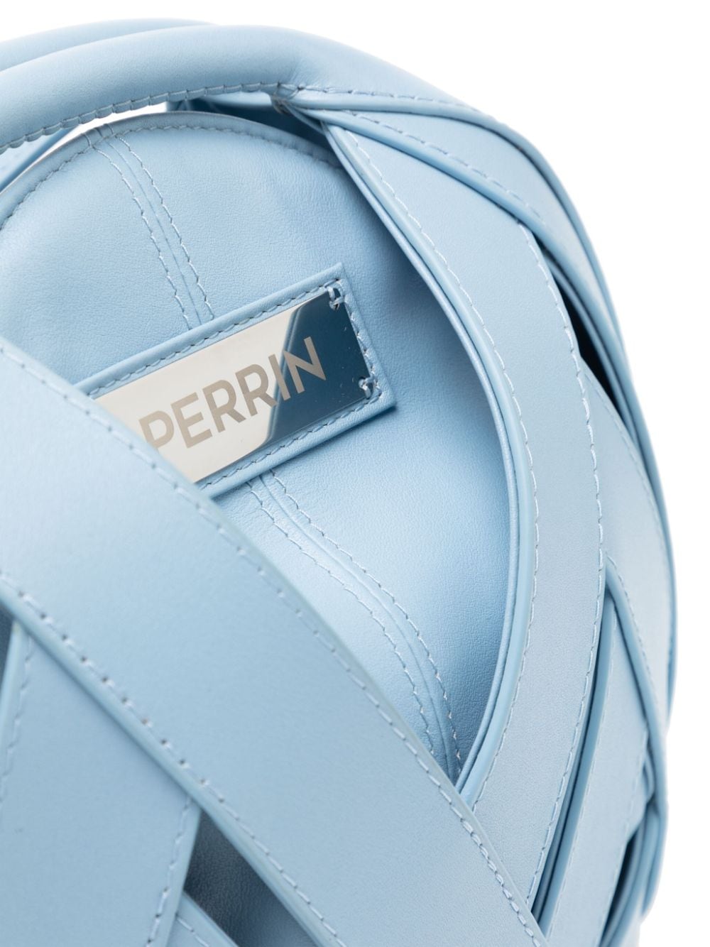 Shop Perrin Paris Ball-shape Leather Crossbody Bag In Blue