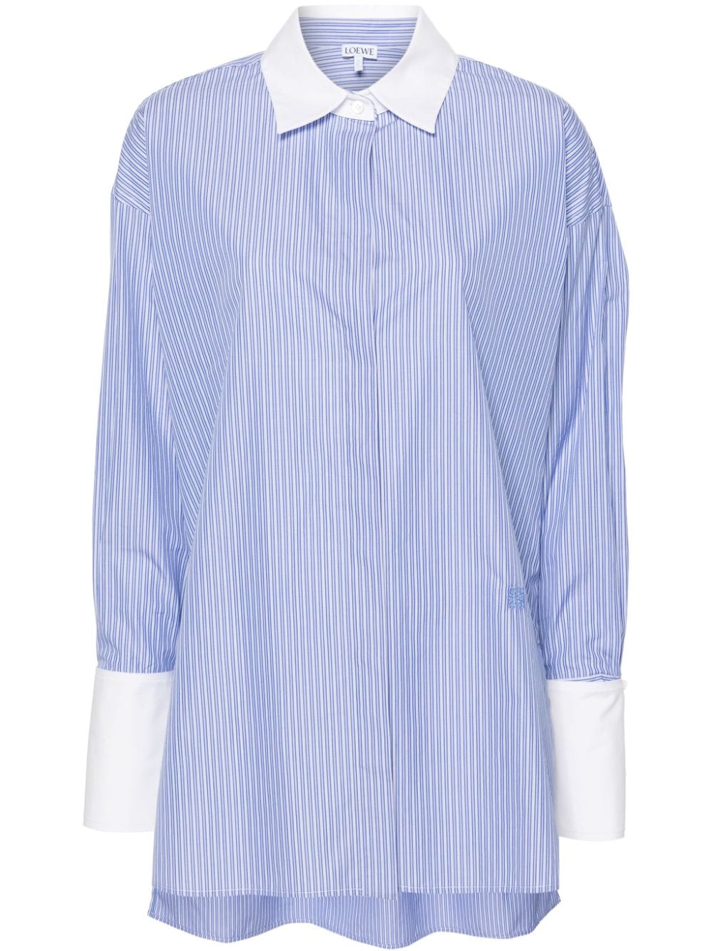 Loewe Halo-stripe Cotton Shirt In Blue