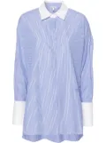 LOEWE halo-stripe cotton shirt - Blue