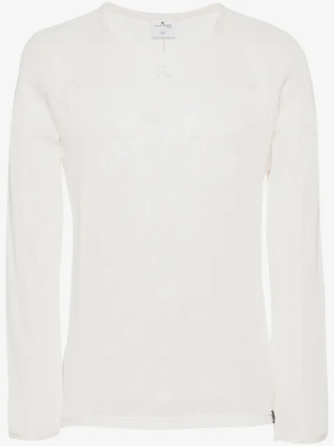 Courrèges logo-print mesh T-shirt