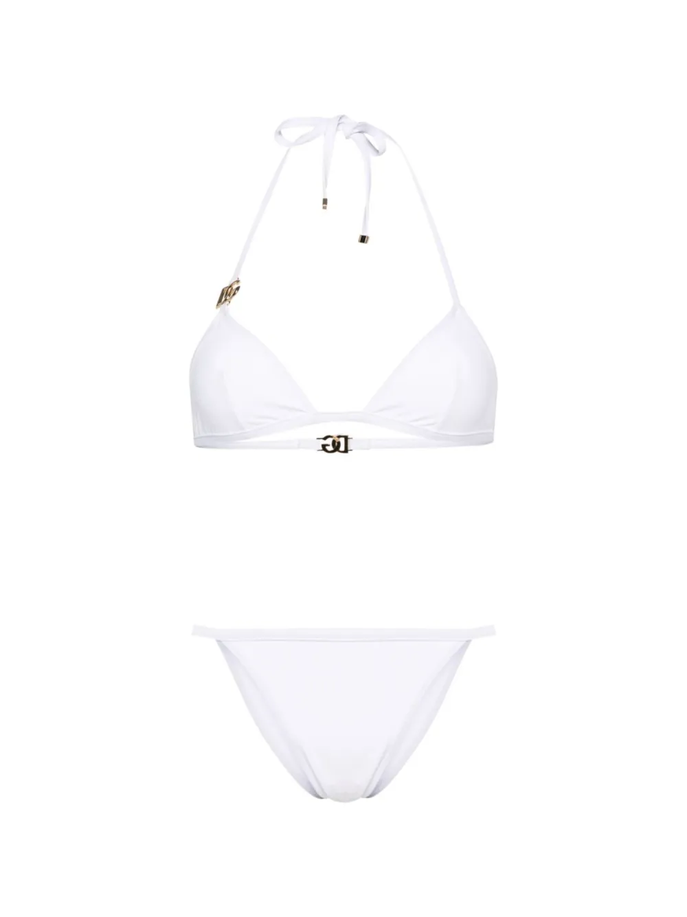 Dolce & Gabbana Triangel bikini met DG-logo Wit