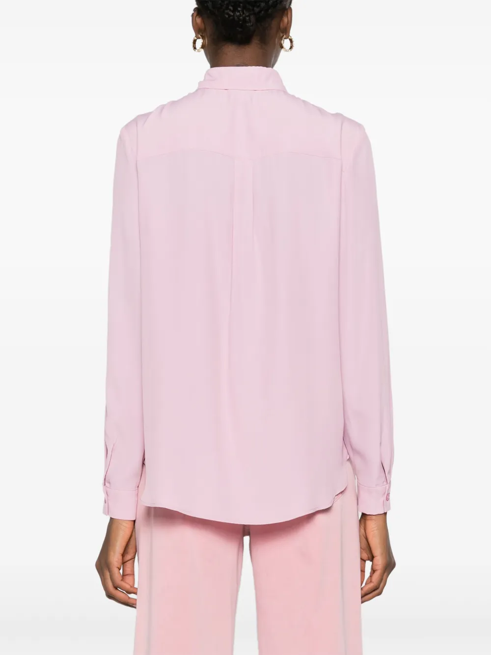 Pinko Button-up Crepe Shirt In Pink