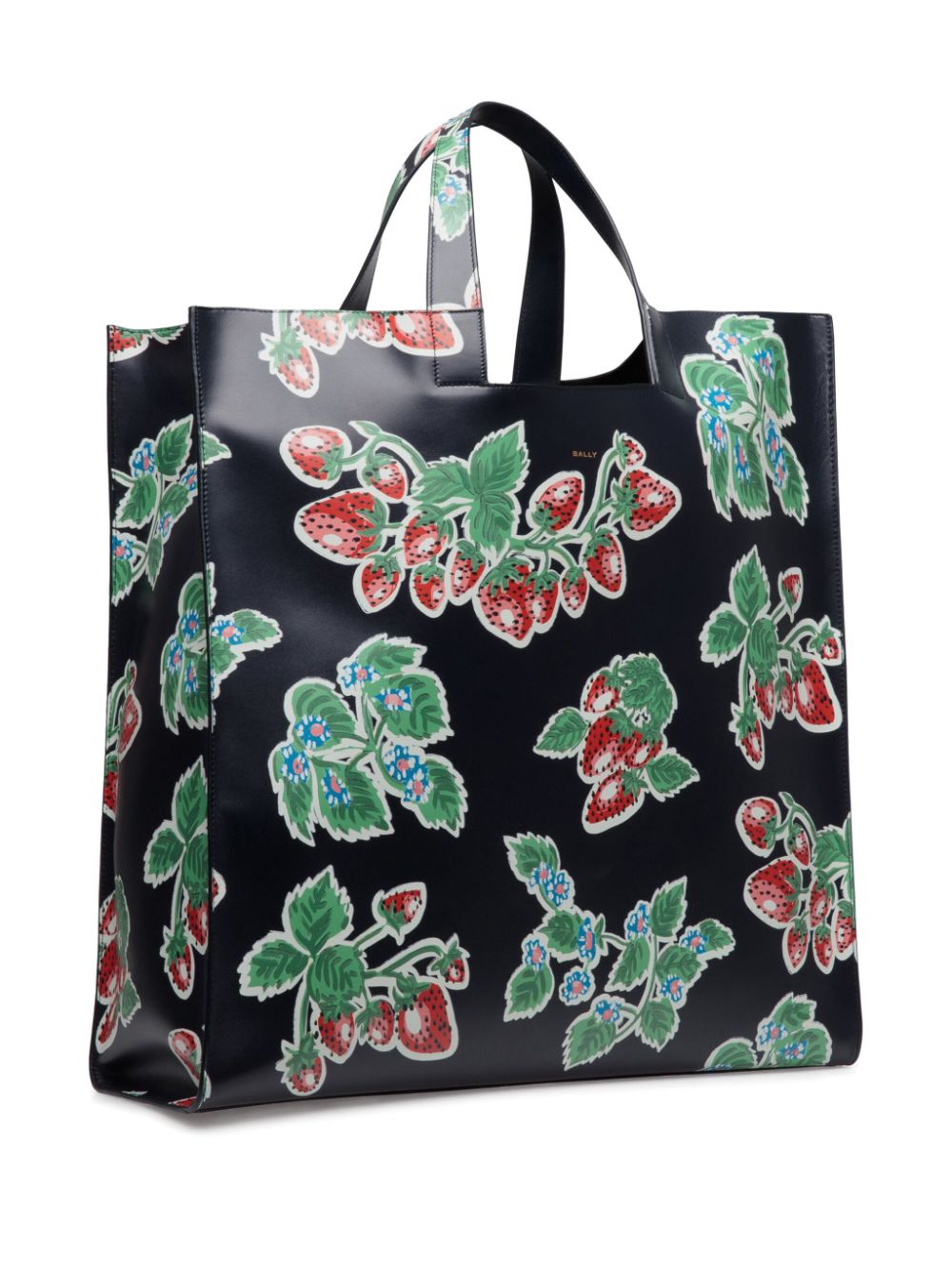 Shop Bally Easy Strawberry-print Tote Bag In Schwarz