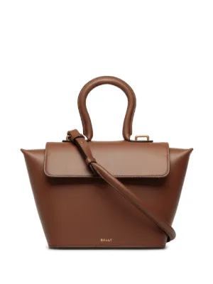 Bally Logo Grained Calf Leather Shoulder Bag【関税・送料込】 Bally logo-stamp Leather Shoulder Bag | Brown | FARFETCH SG