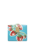Bally Ollam strawberry-print leather wallet - Blue