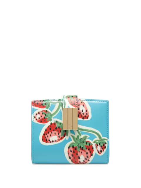 Bally Ollam strawberry-print leather wallet