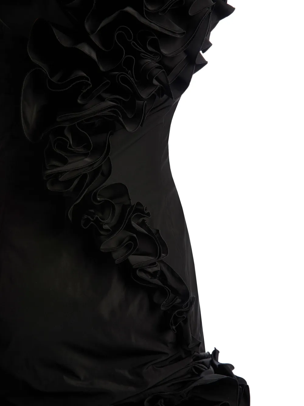 Shop Bally Duchesse Ruffled Mini Dress In Black