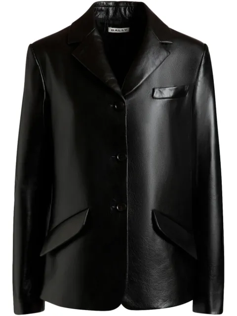 Bally notched-lapels leather blazer 