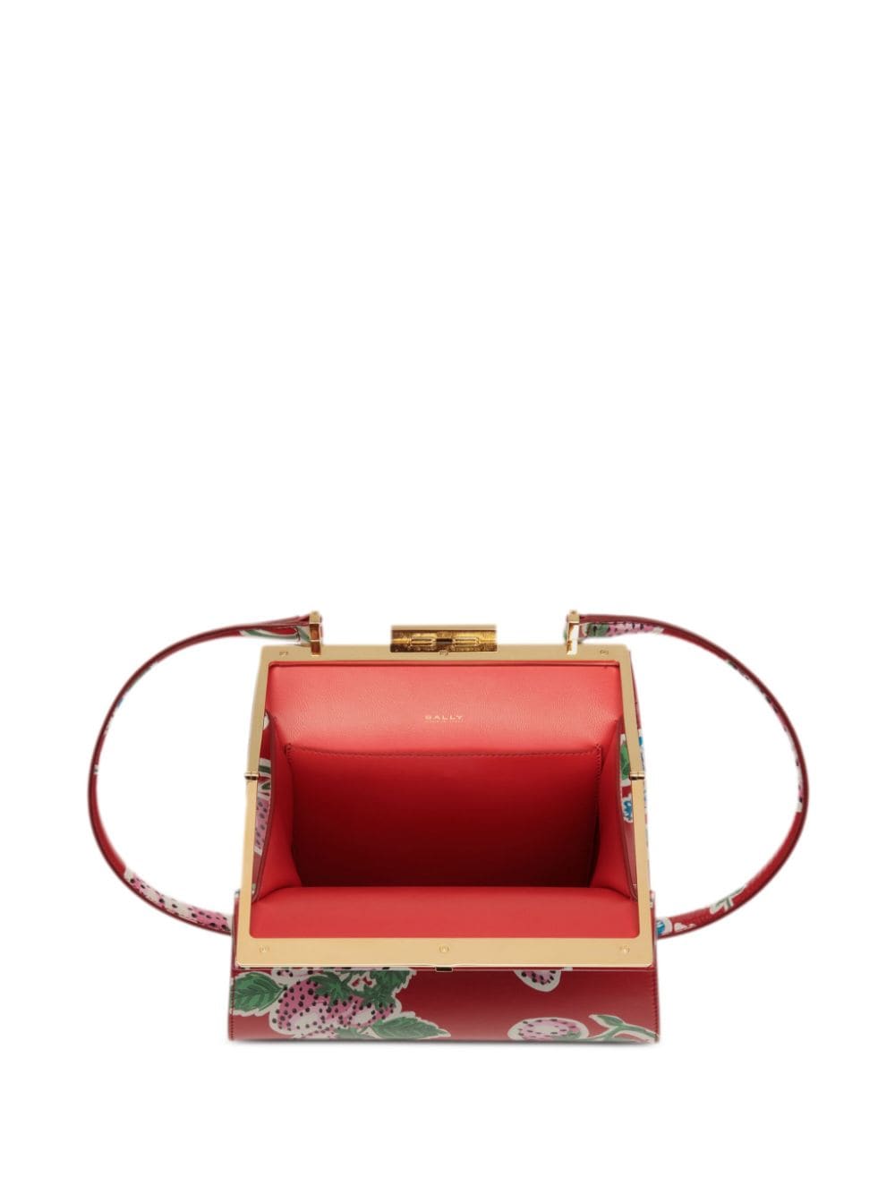 Shop Bally Deco Strawberry-print Shoulder Bag In Red