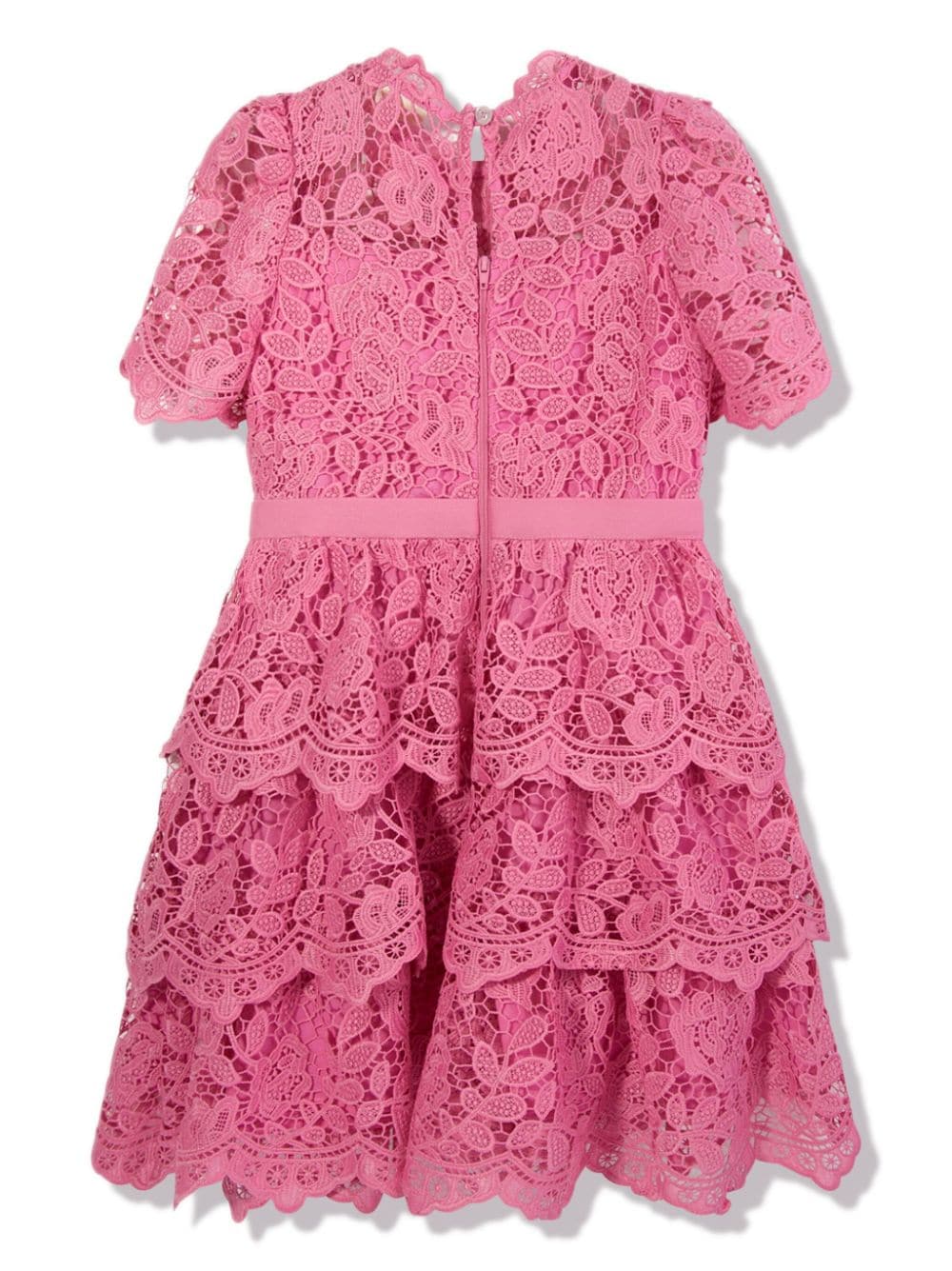 MARLO Gelaagde jurk met bloemenkant Roze