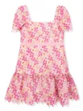 MARLO floral-embroidered flared dress - Pink