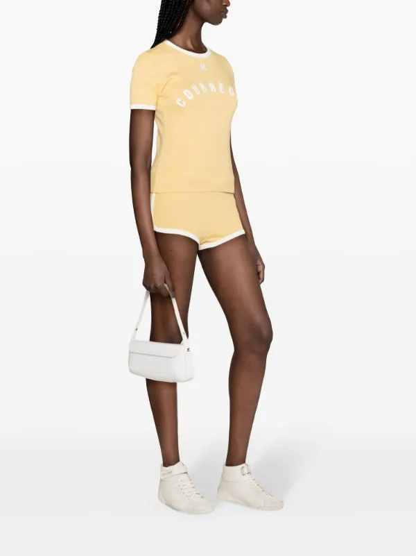 クレージュ　ベージュ コントラスト　ショートパンツ　Courreges クレージュ ベージュ コントラスト ショートパンツ Courreges