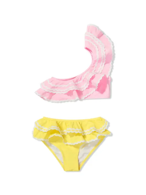 Nessi Byrd Kids Farah ruffle one-shoulder bikini
