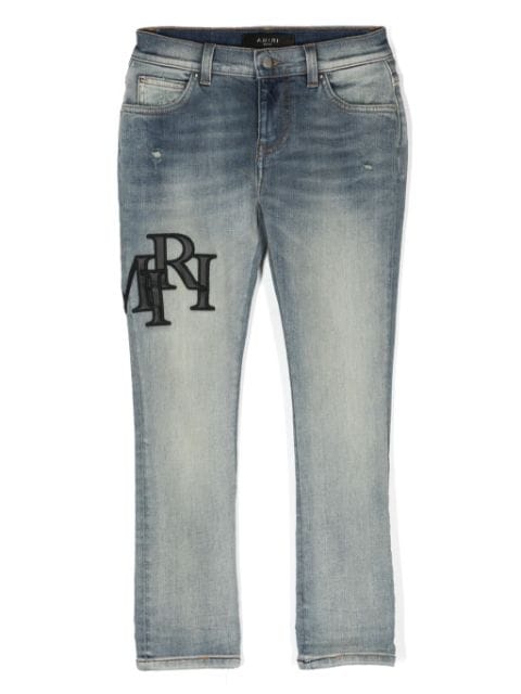 AMIRI KIDS logo-appliqué skinny jeans