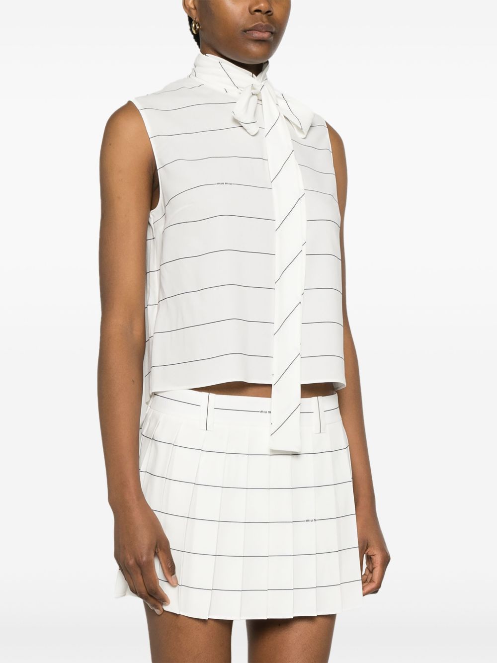 Cheap Miu Miu striped crepe top Women