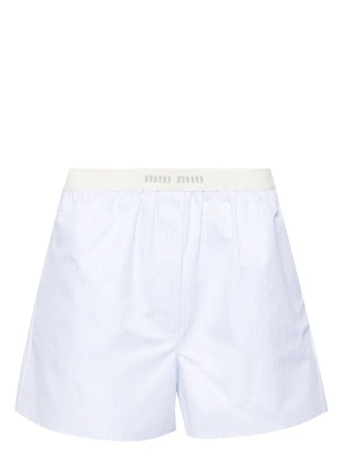 Short de pyjama à bande logo - Miu Miu - Modalova
