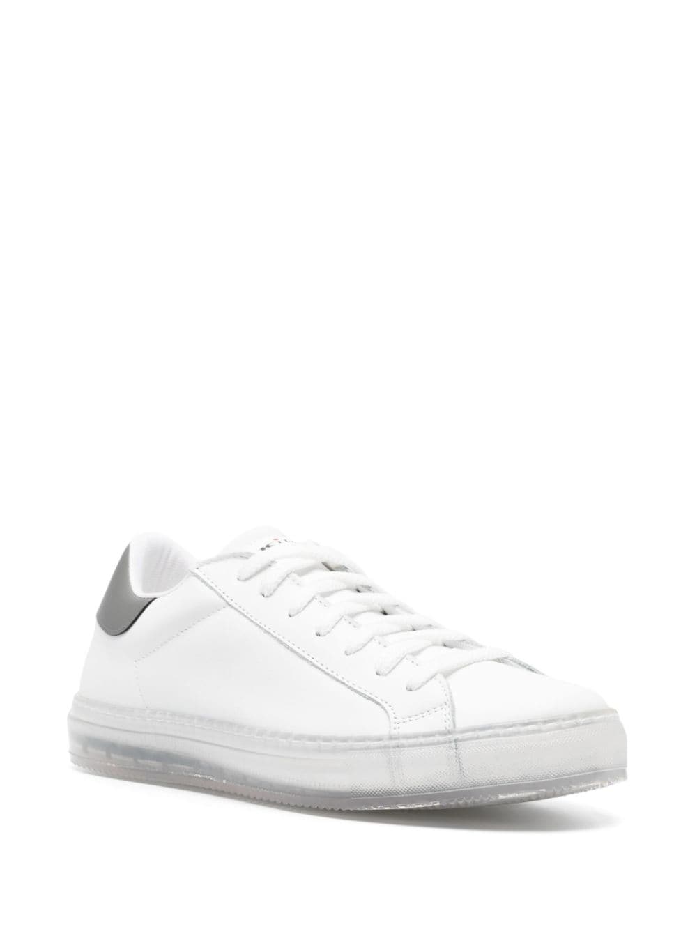 Shop Kiton Ussa088 Leather Sneakers In White
