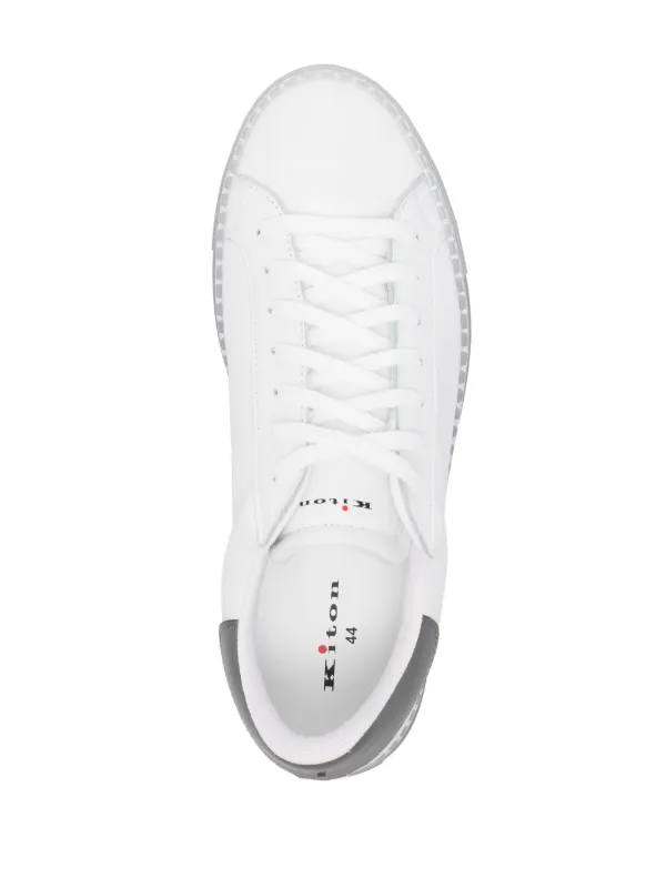 Kiton Ussa088 Leather Sneakers | White | FARFETCH MY
