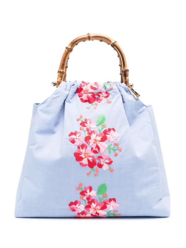La Milanesa floral embroidered Tote Bag Farfetch