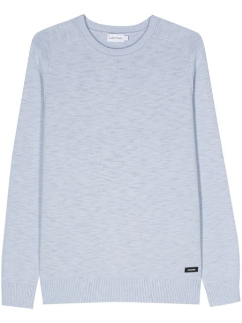 Calvin Klein logo-patch cotton jumper
