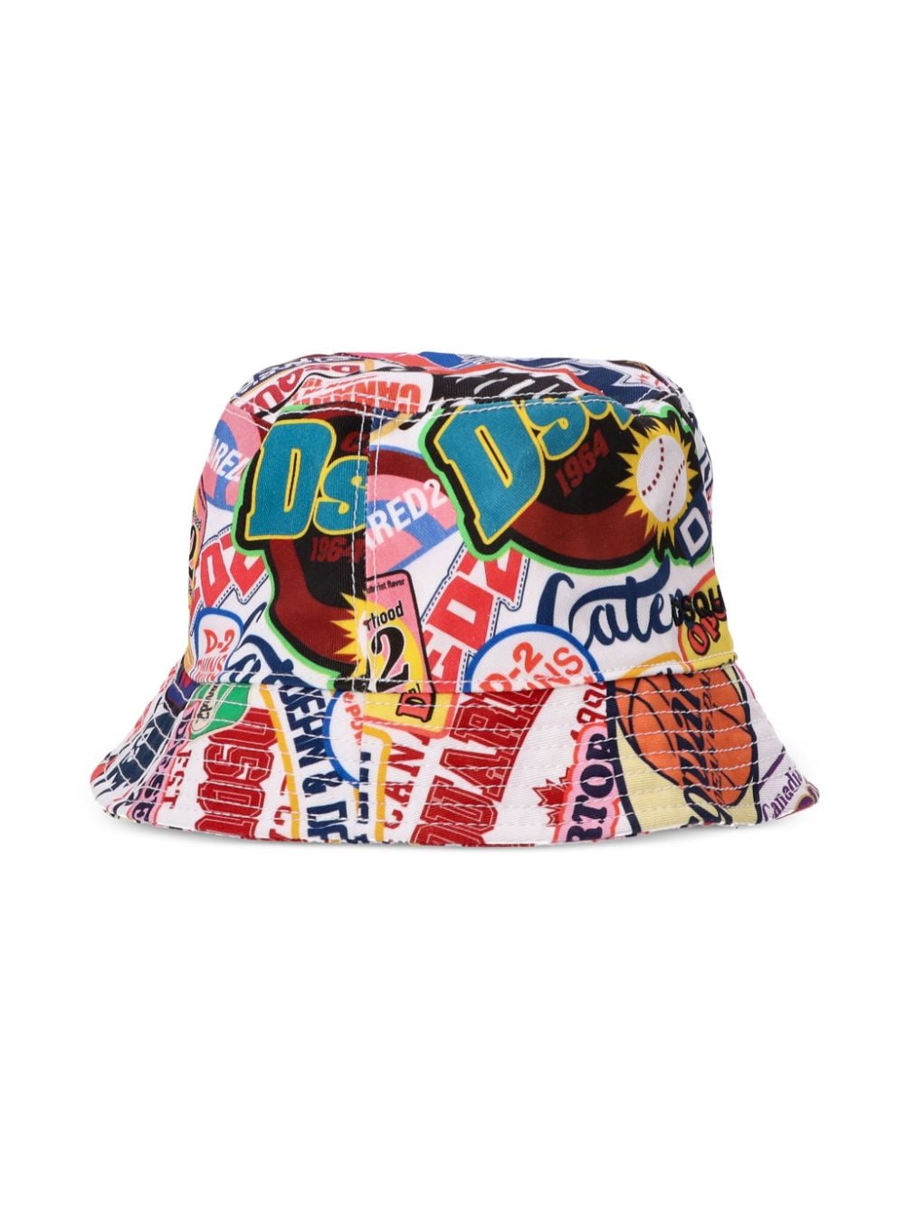 Shop Dsquared2 Logo-print Cotton Bucket Hat In Red