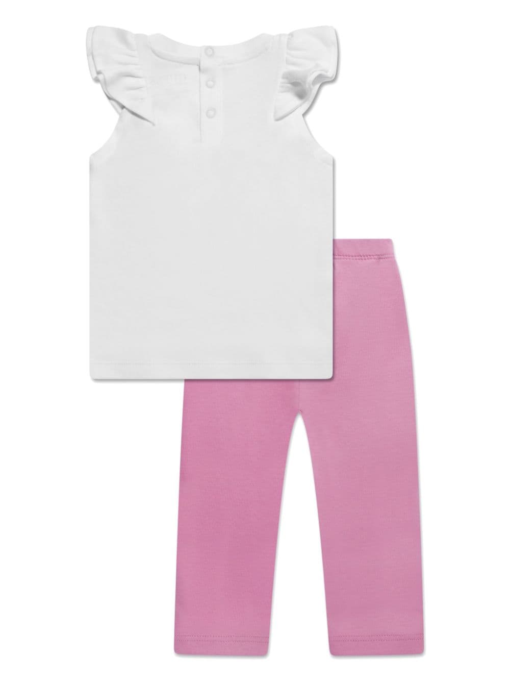 Shop Guess Logo-print Cotton Legging Set In Pink