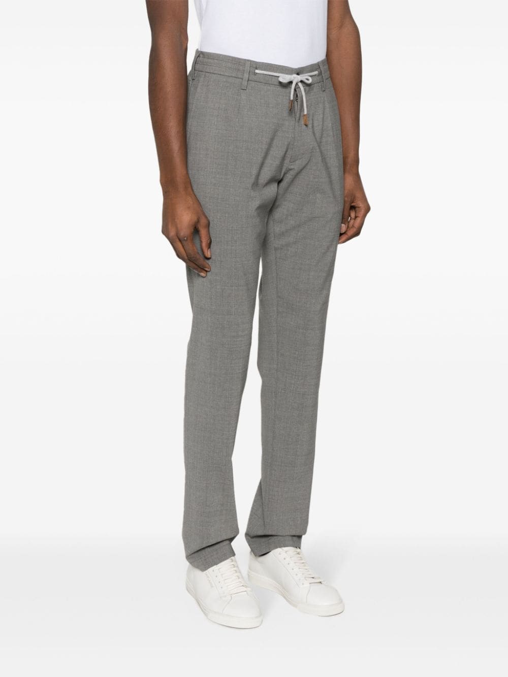 Shop Eleventy Pressed-crease Trousers In Grey
