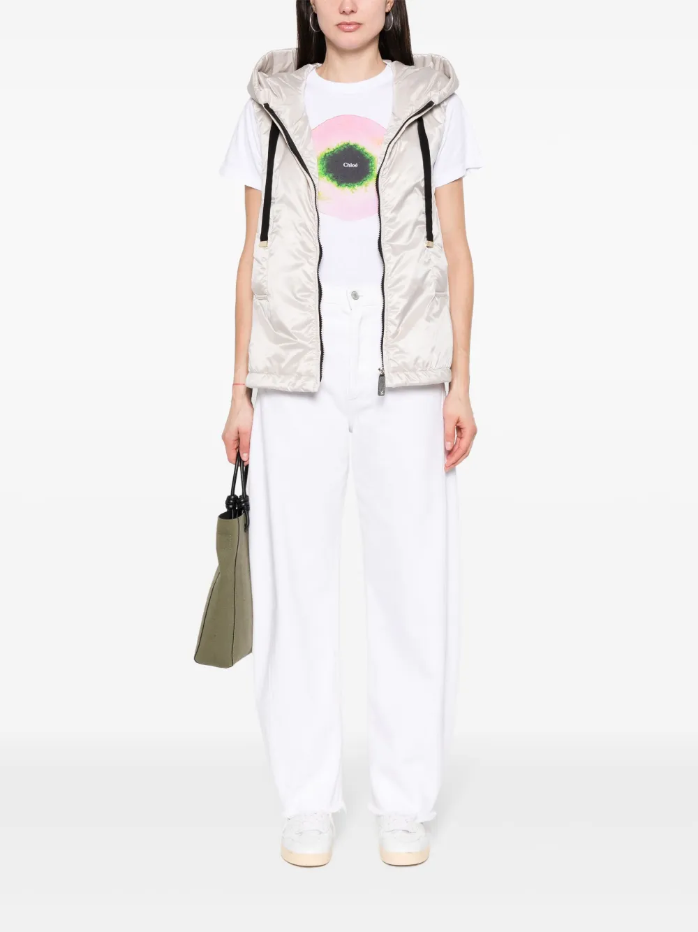 Max Mara Bodywarmer met capuchon - Beige