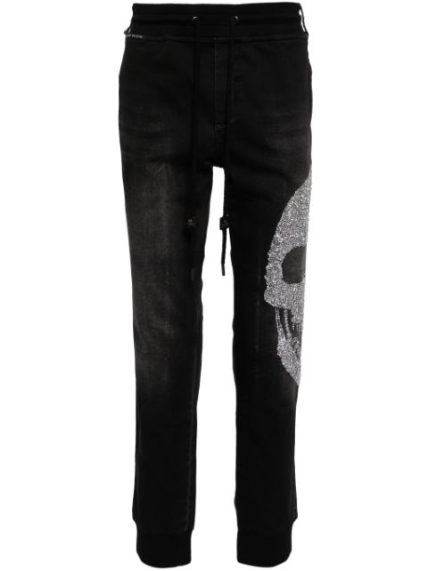 Philipp Plein crystal-embellished Skull track pants Men