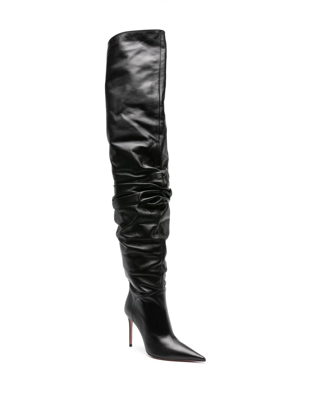 Shop Amina Muaddi Jahleel 95mm Thigh-high Boots In Black