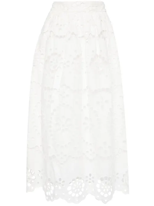 Jupe mi-longue Lexi à broderies - ZIMMERMANN - Modalova