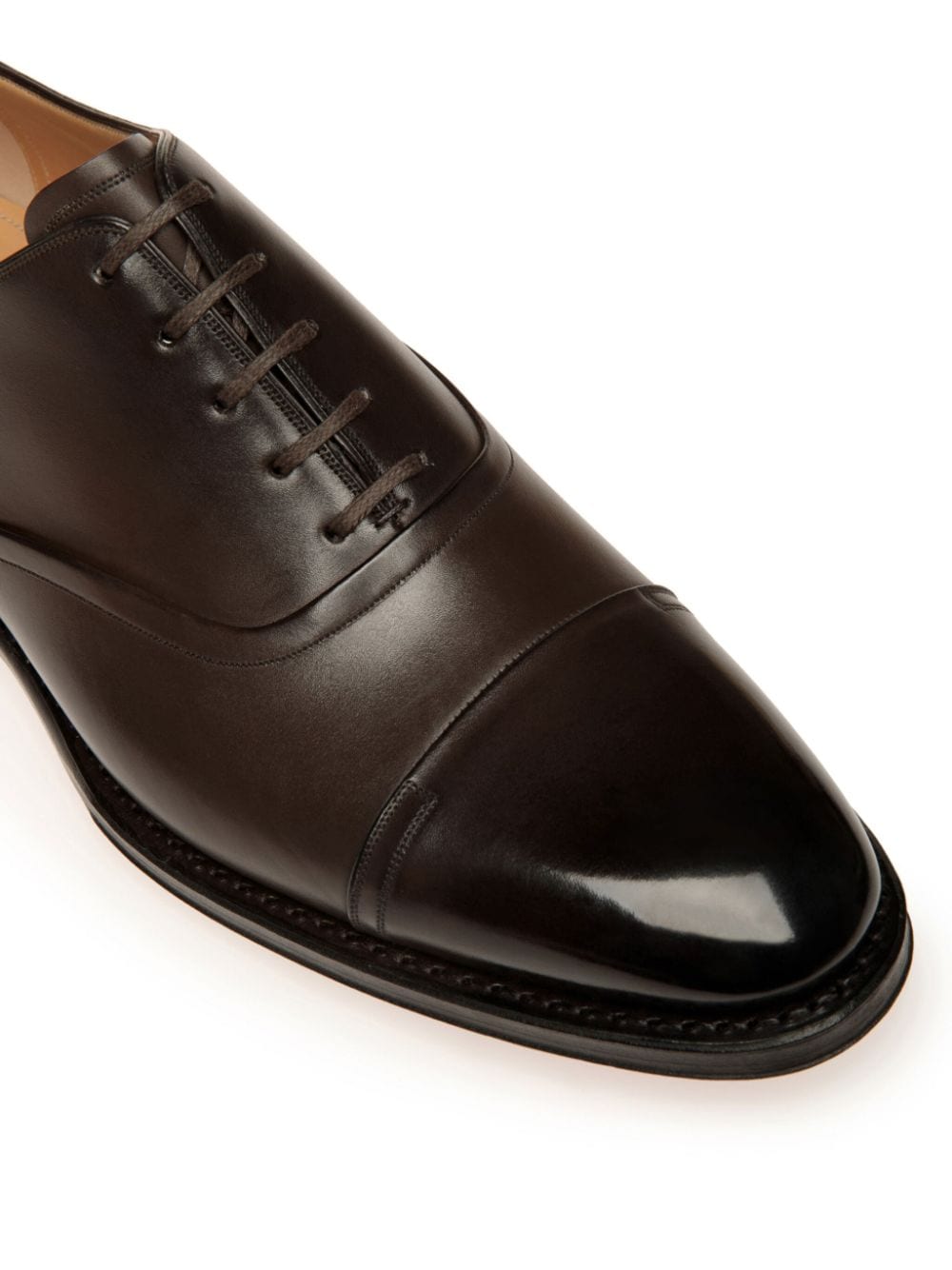 Shop Bally Sadhy Leather Oxford Shoes In Brown