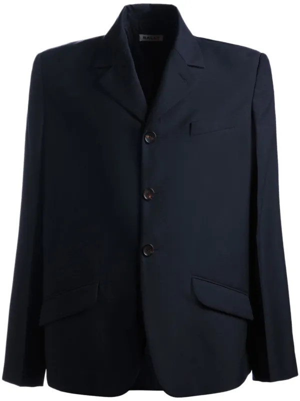 Bally Single-breasted Twill Blazer in Blue