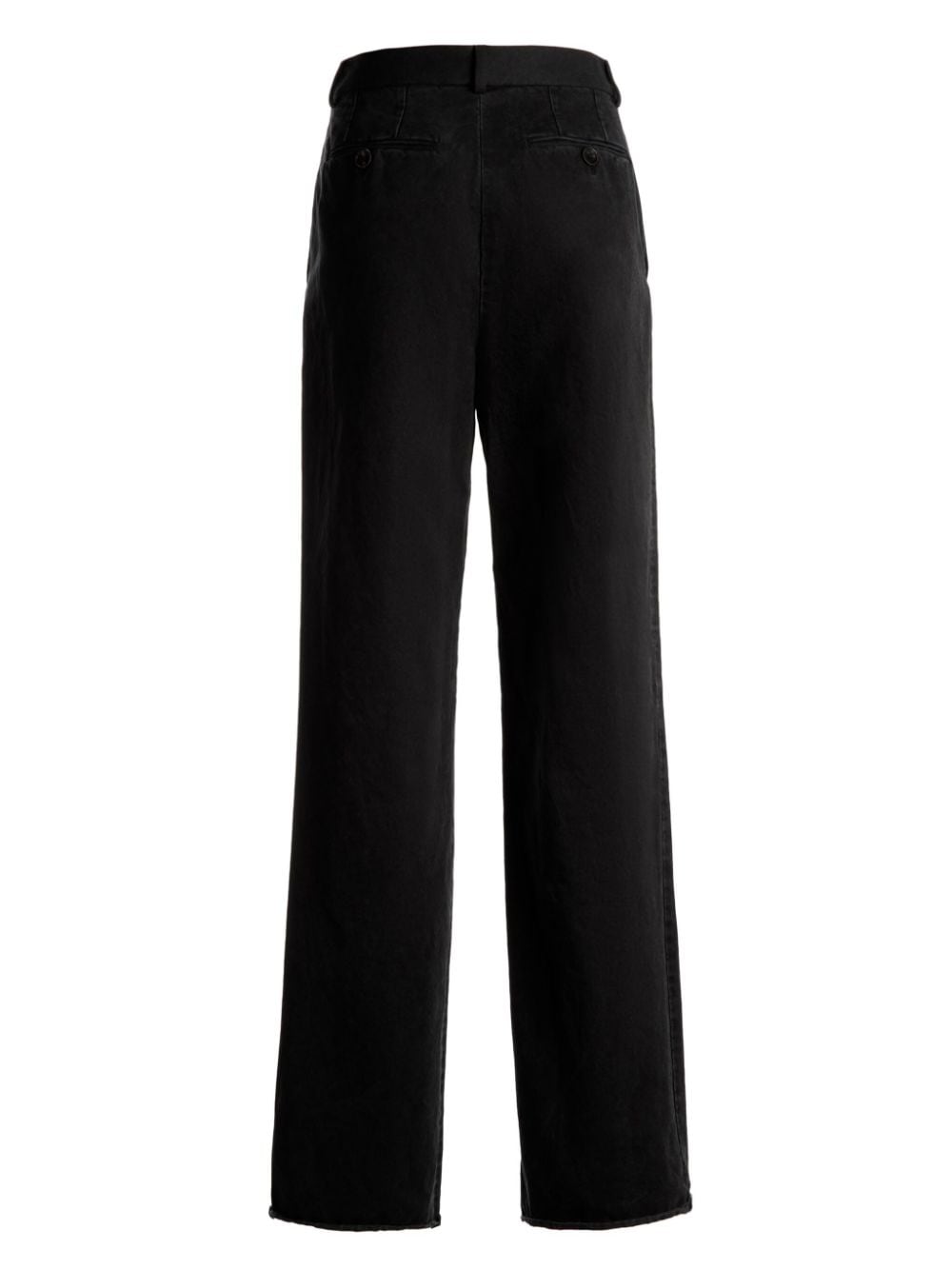 Shop Bally High-waist Belted Cotton Trousers In Black