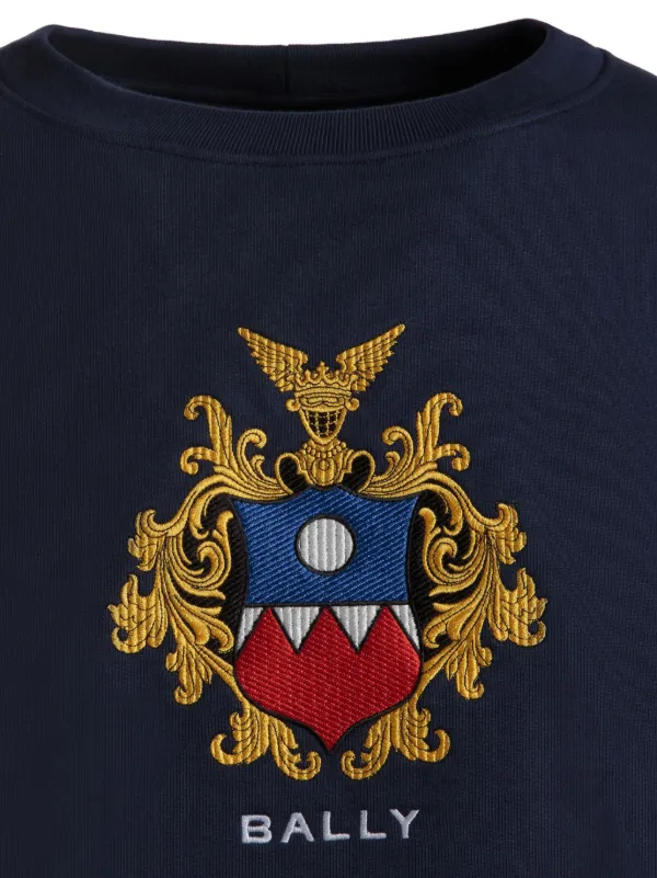 BALLY| (MJE06OCO227-U546) Bally logo-embroidered Cotton Sweatshirt | Blue | FARFETCH CA