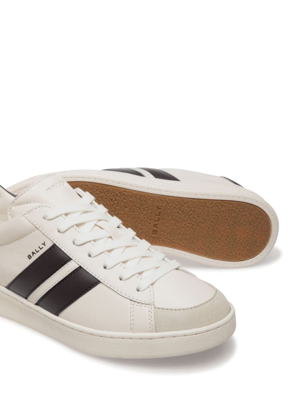 Shop Bally Tyger Leather Sneakers In White