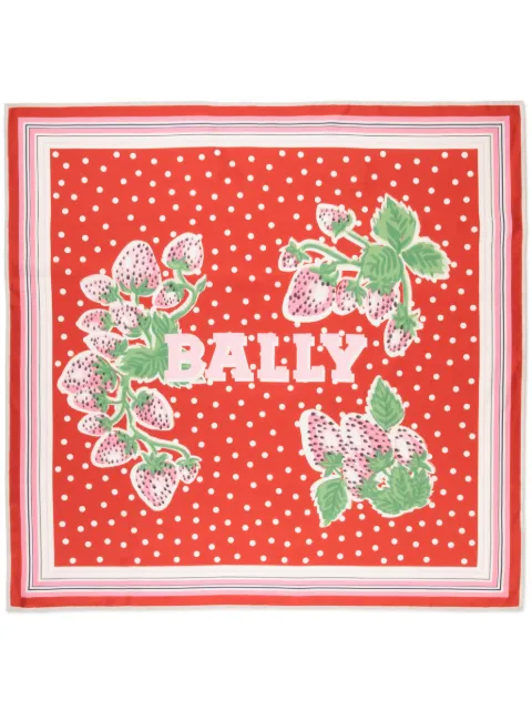 Bally strawberry-print silk scarf
