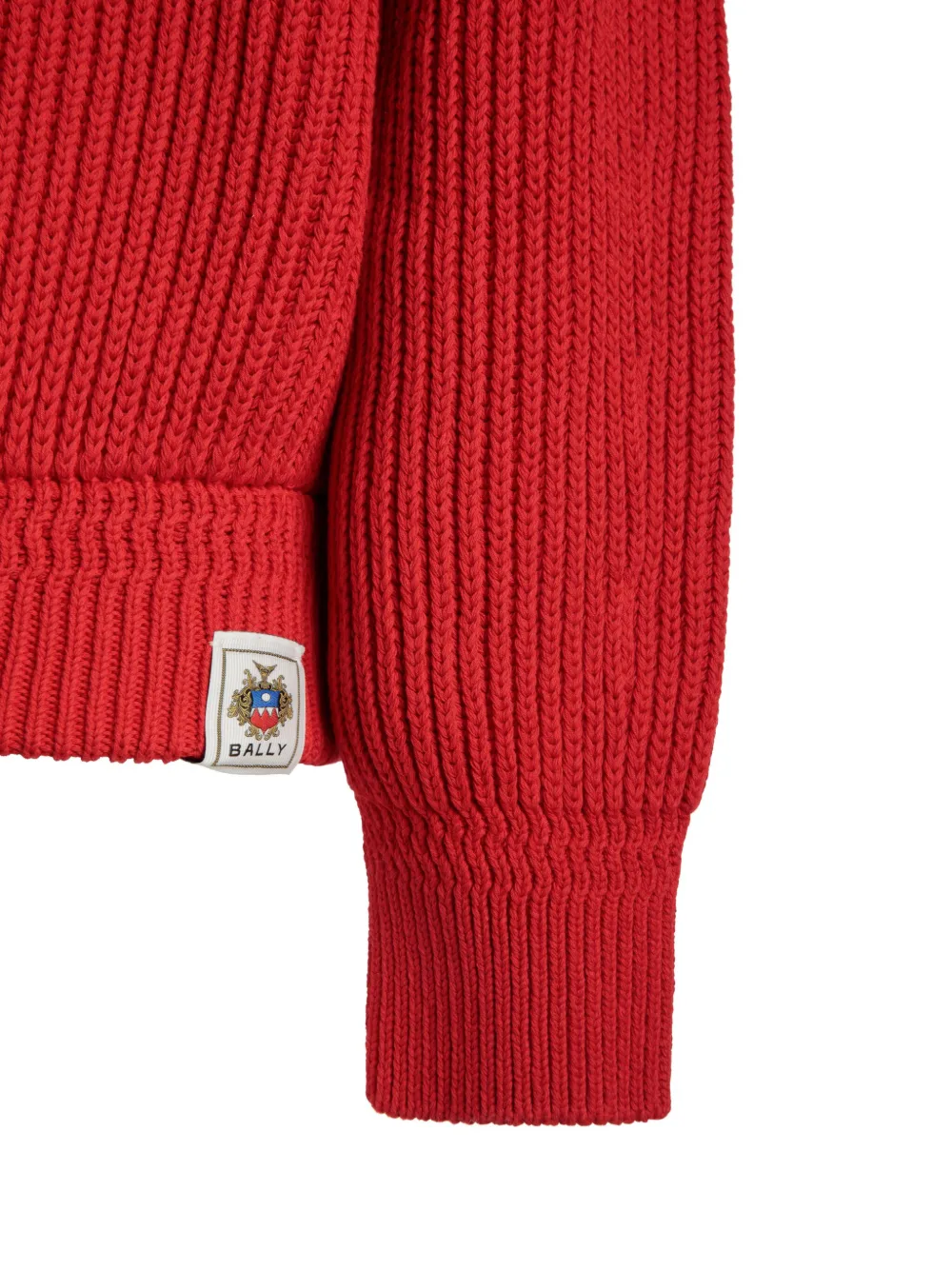 Shop Bally High-neck Ribbed-knit Jumper In Red