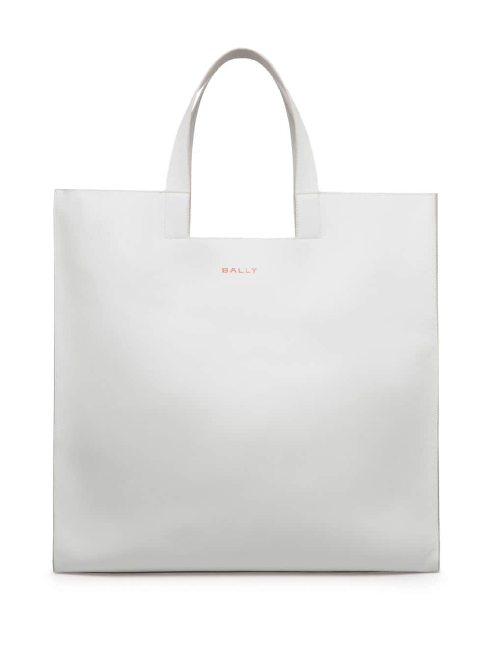 Shop Bally Easy Leather Tote Bag In White