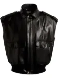 Bally nappa leather vest jacket - Black