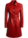 Bally belted nappa-leather coat - Red