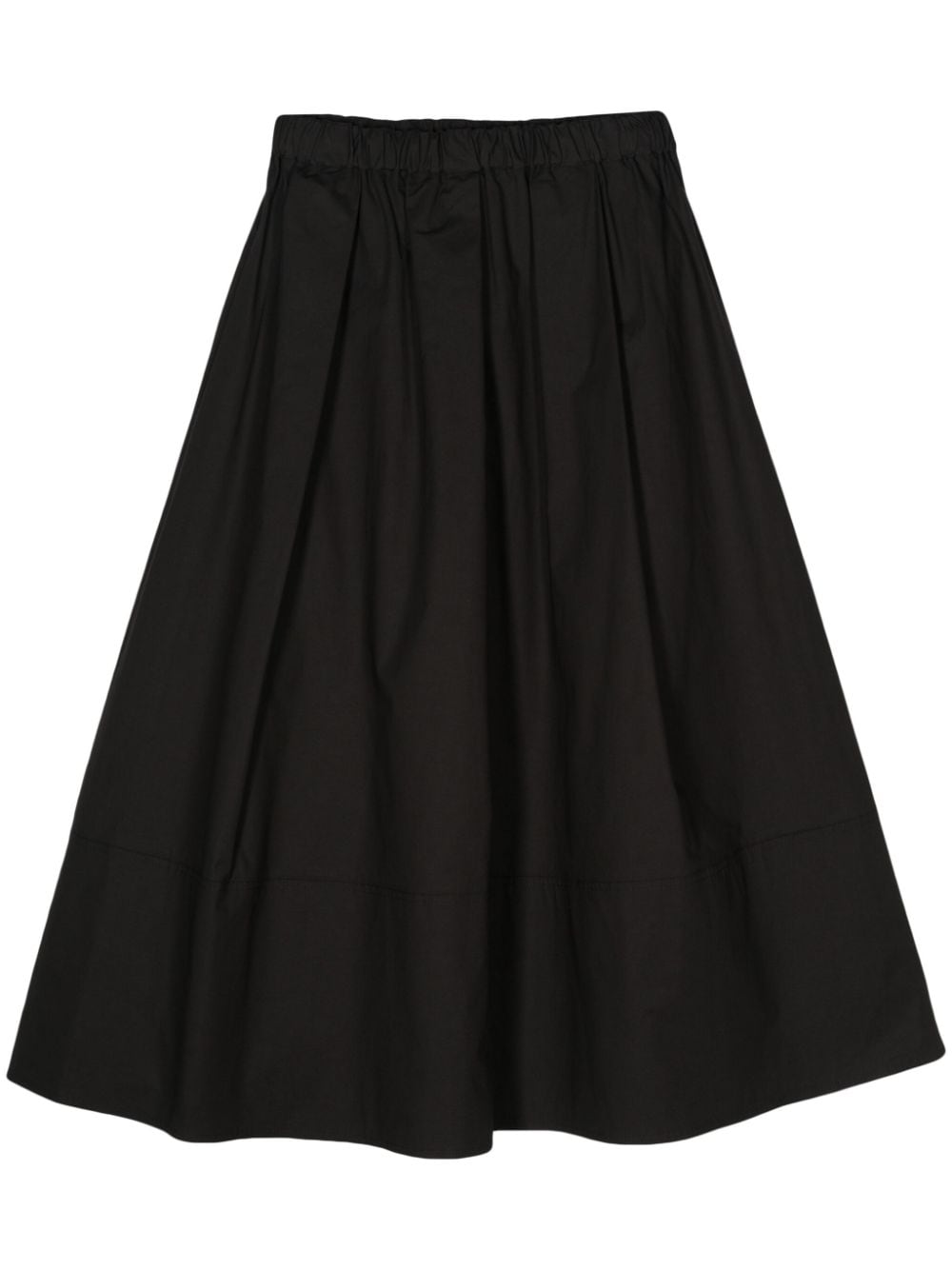 Shop Antonelli Isotta Poplin Cotton Skirt In Black