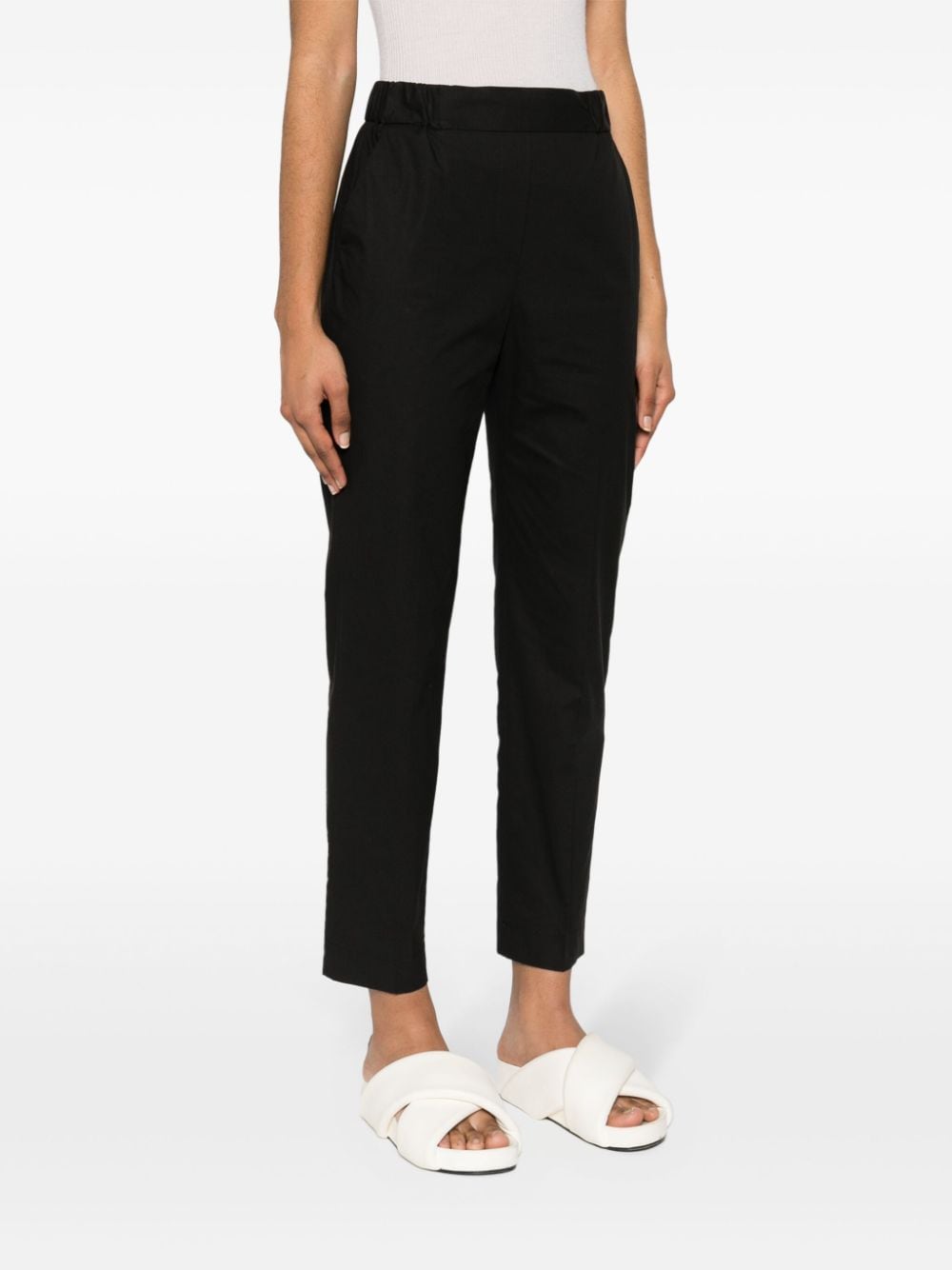 Shop Antonelli Elasticated-waistband Trousers In Black