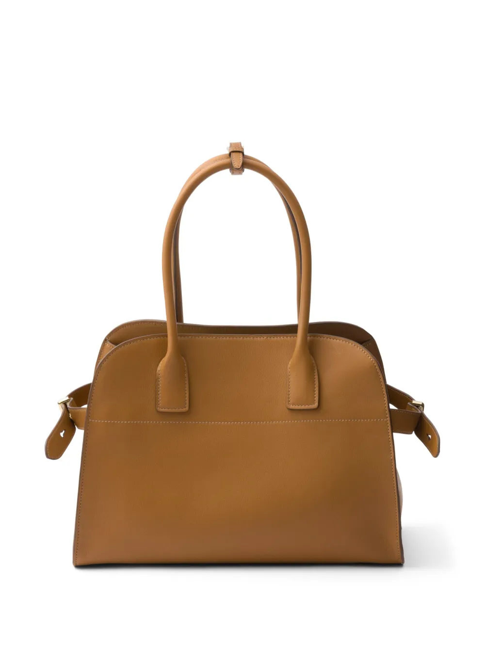 Shop Prada Medium Leather Tote Bag In Brown