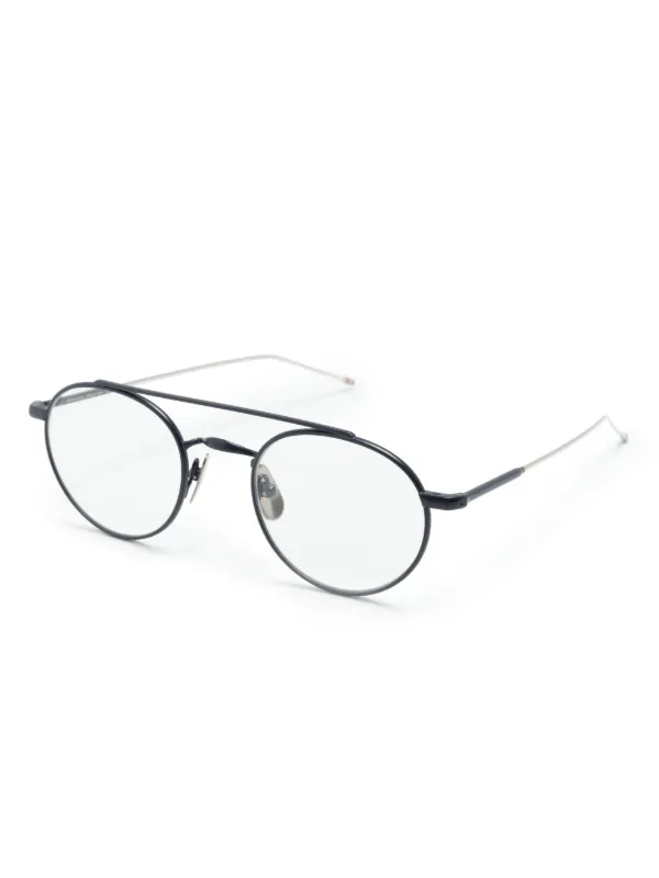 Thom Browne Eyewear round-frame Glasses | Silver | FARFETCH