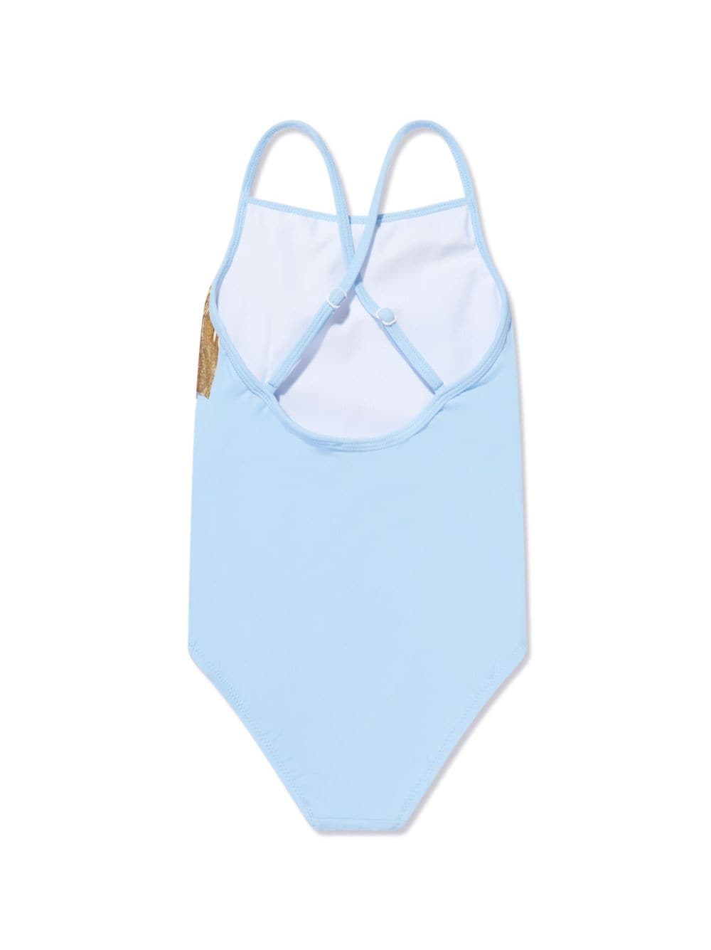 Nessi Byrd Kids Gina ruffle metallic-trim swimsuit - Blauw