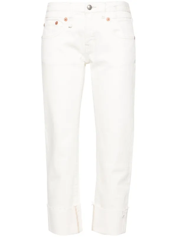 【関税込み】R13 ホワイト Cuffed Boy ジーンズ R13 Jean Boy Straight W Cuff – Sutton White Selvedge