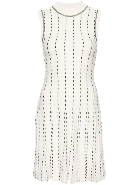 Simkhai contrast-stitch pleated minidress